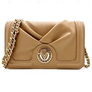 NWT Taupe Small Crossbody with Pleated Design and Thin Strap